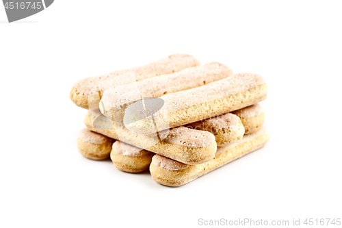 Image of Traditional italian savoiardi ladyfingers cookies, biscuits.