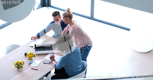 Image of Startup Business Team At A Meeting at modern office building