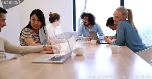 Image of Startup Business Team At A Meeting at modern office building