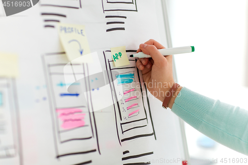 Image of ui designer working on user interface at office