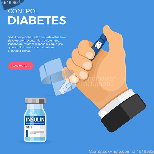 Image of Diabetes Concept with Insulin Pen Injection