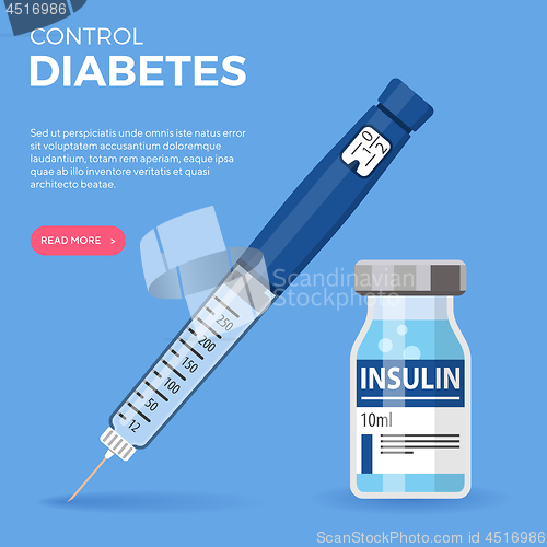 Image of Diabetes Insulin Pen Syringe and Vial