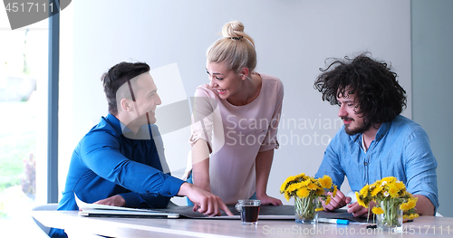 Image of Startup Business Team At A Meeting at modern office building