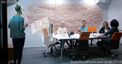 Image of Startup Business Team At A Meeting at modern office building