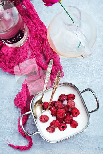 Image of desert with raspberry