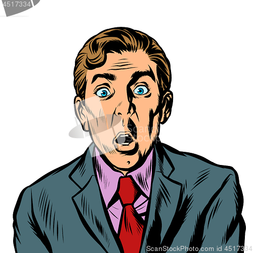 Image of surprised man businessman