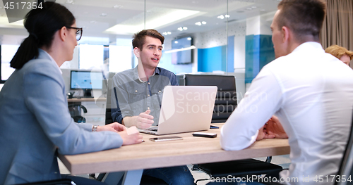 Image of Startup Business Team At A Meeting at modern office building