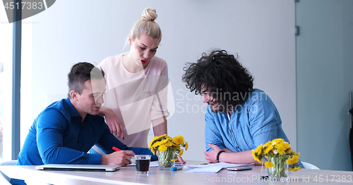 Image of Startup Business Team At A Meeting at modern office building