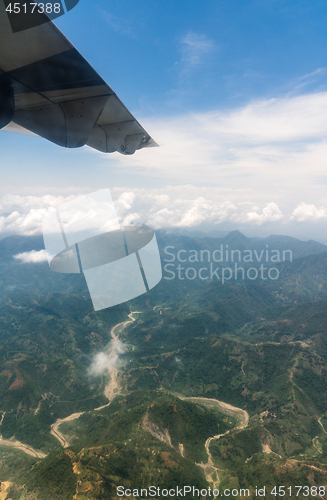 Image of Nepal and Himalayas landscape view from airplane