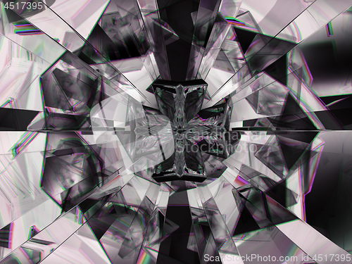 Image of diamond structure extreme closeup and kaleidoscope