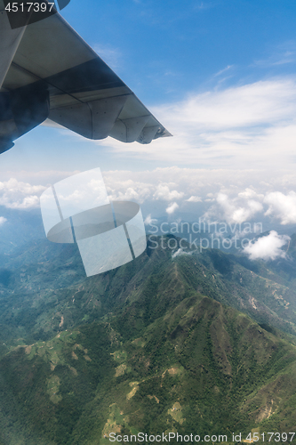 Image of Nepal and Himalayas landscape view from airplane