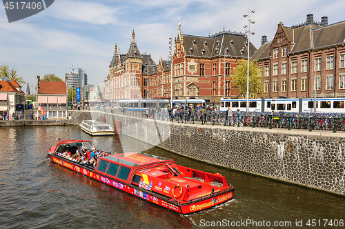 Image of Sightseeng at Canal Boat City Hopper near the Central Station of Amsterdam