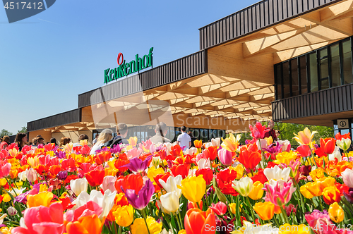 Image of Main Entrance of Keukenhof Gardens in Lisse, Netherlands