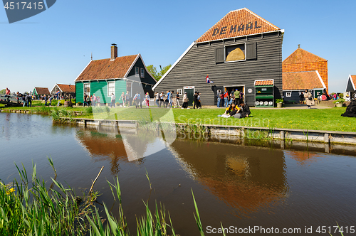 Image of Traditional Dutch village houses in Zaanse Schans, Netherlands