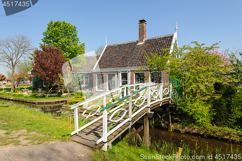 Image of Traditional Dutch village houses in Zaanse Schans, Netherlands