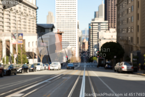 Image of blurred cityscape of san francisco city street