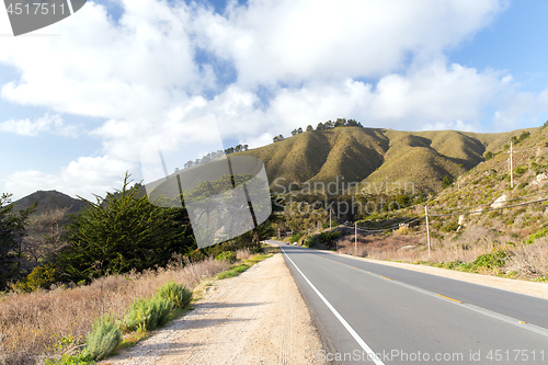 Image of view of road at big sur coast in california