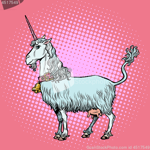 Image of goat unicorn, a fabulous animal