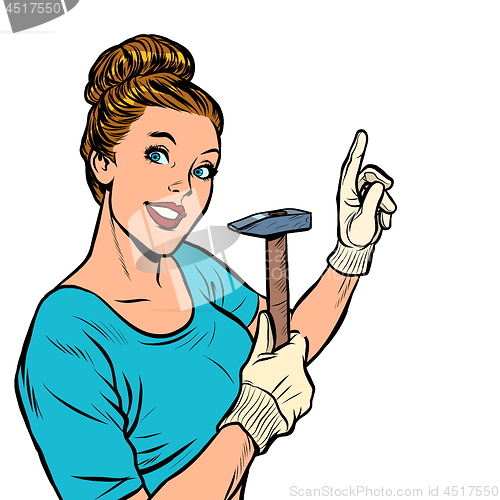 Image of a woman with a hammer