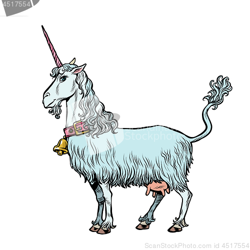 Image of goat unicorn, a fabulous animal