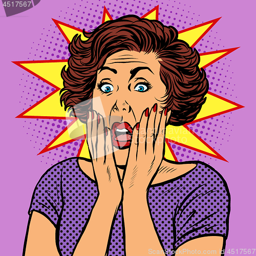 Image of surprised retro woman
