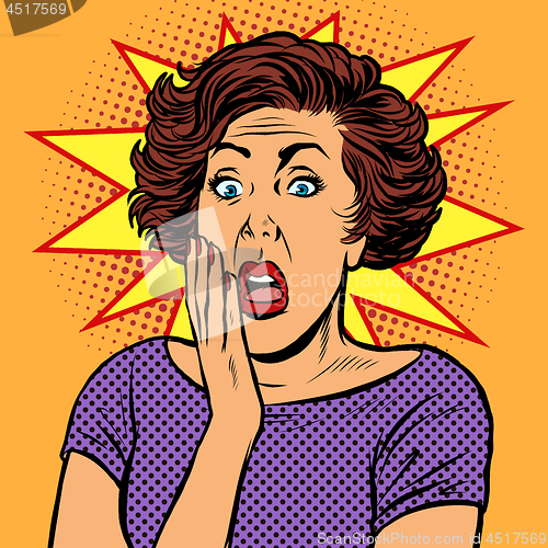 Image of surprised retro woman