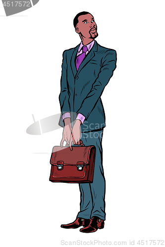 Image of african businessman with a business briefcase