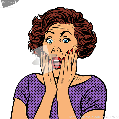 Image of surprised retro woman