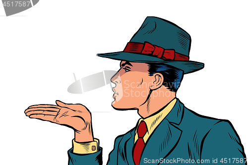Image of man air kiss isolate on white background