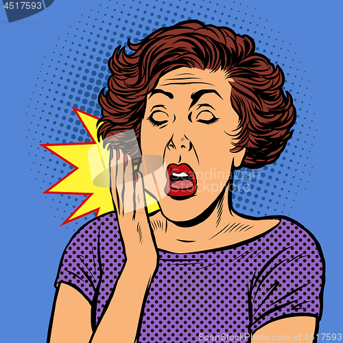 Image of surprised retro woman
