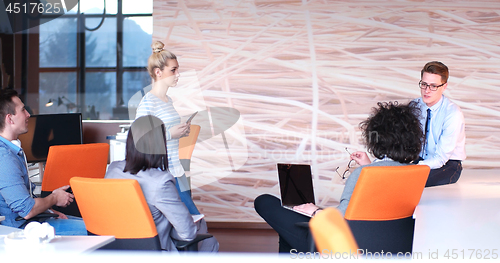 Image of Startup Business Team At A Meeting at modern office building