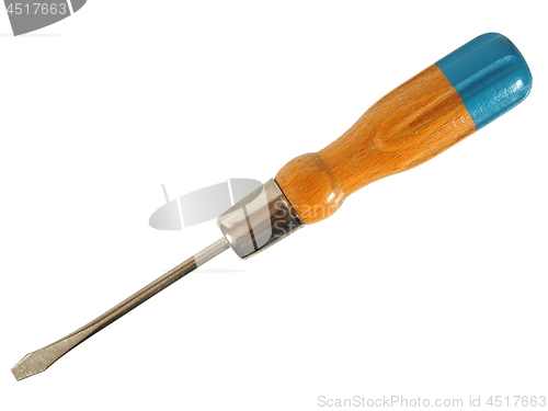 Image of Wooden screwdriver on white