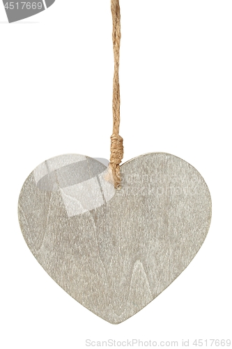 Image of Wooden heart on white