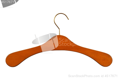 Image of Wooden hanger on white