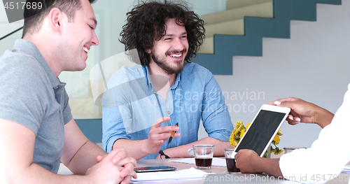 Image of Multiethnic startup business team on meeting