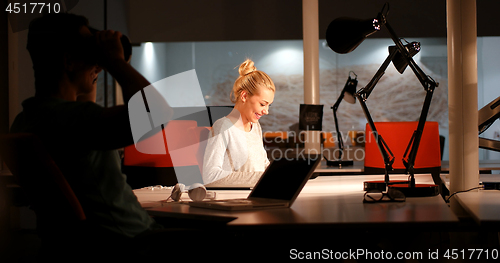 Image of young designers in the night office