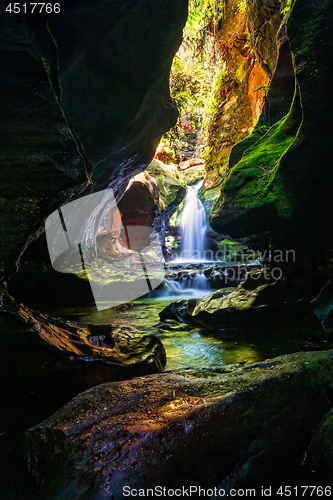 Image of Beautiful canyon and waterfall in Blue Mountains Australia