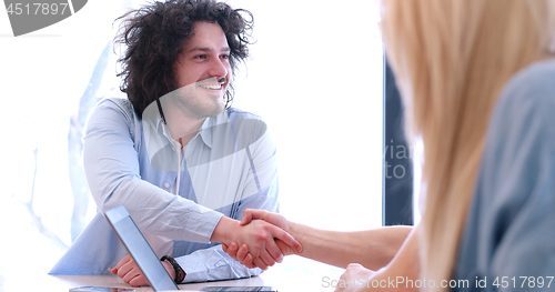 Image of Startup Business Team At A Meeting at modern office building