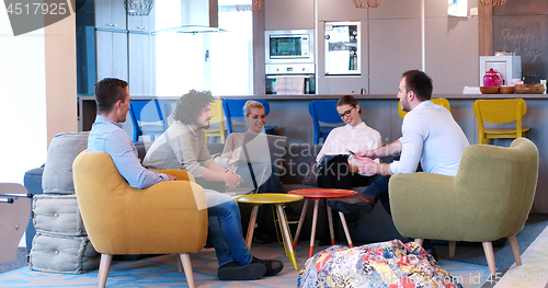 Image of Startup Business Team At A Meeting at modern office building