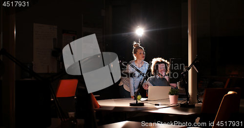 Image of young designers in the night office