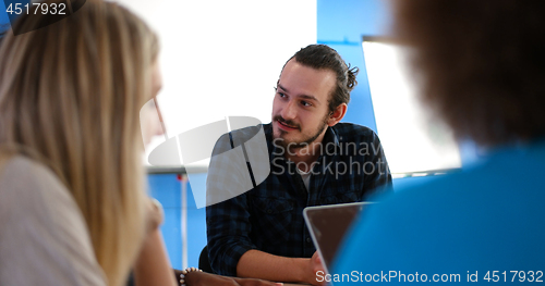 Image of Multiethnic startup Business Team At A Meeting at modern office 