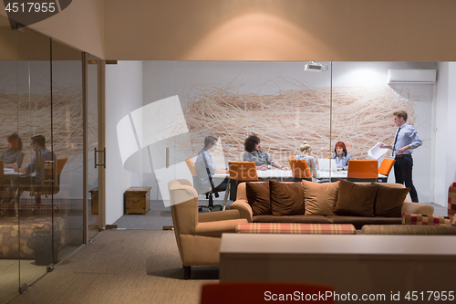 Image of Business Team At A Meeting at modern office building