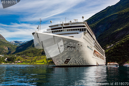 Image of Cruise Liners On Geiranger fjord, Norway