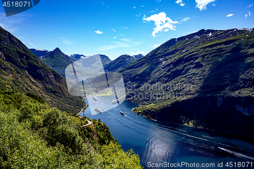 Image of Geiranger fjord, Beautiful Nature Norway.
