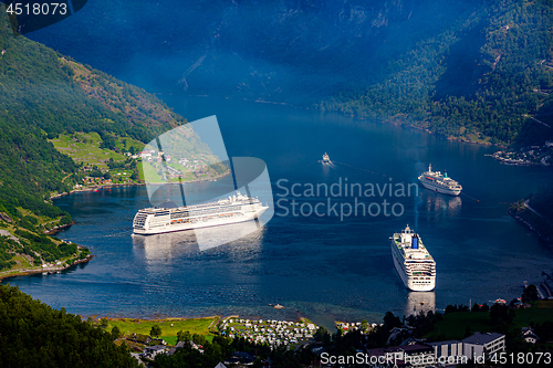 Image of Geiranger fjord, Beautiful Nature Norway.