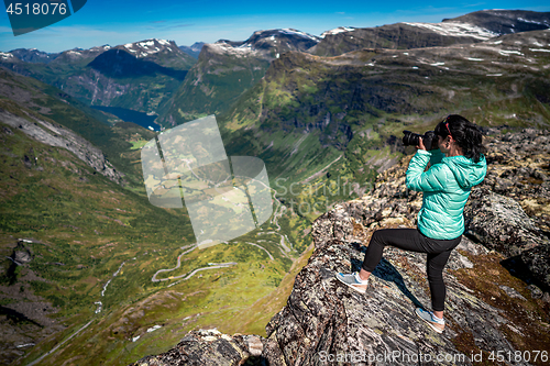 Image of Geiranger Fjord Beautiful Nature Norway