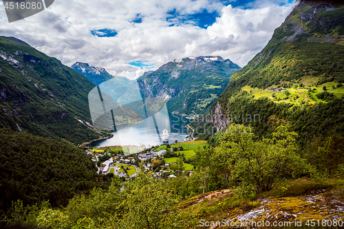 Image of Geiranger fjord, Beautiful Nature Norway.