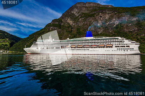 Image of Cruise Liners On Geiranger fjord, Norway