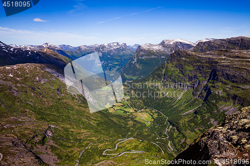 Image of Geiranger fjord, Beautiful Nature Norway.