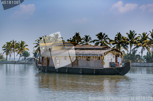 Image of House boat sailing through Kerala backwaters